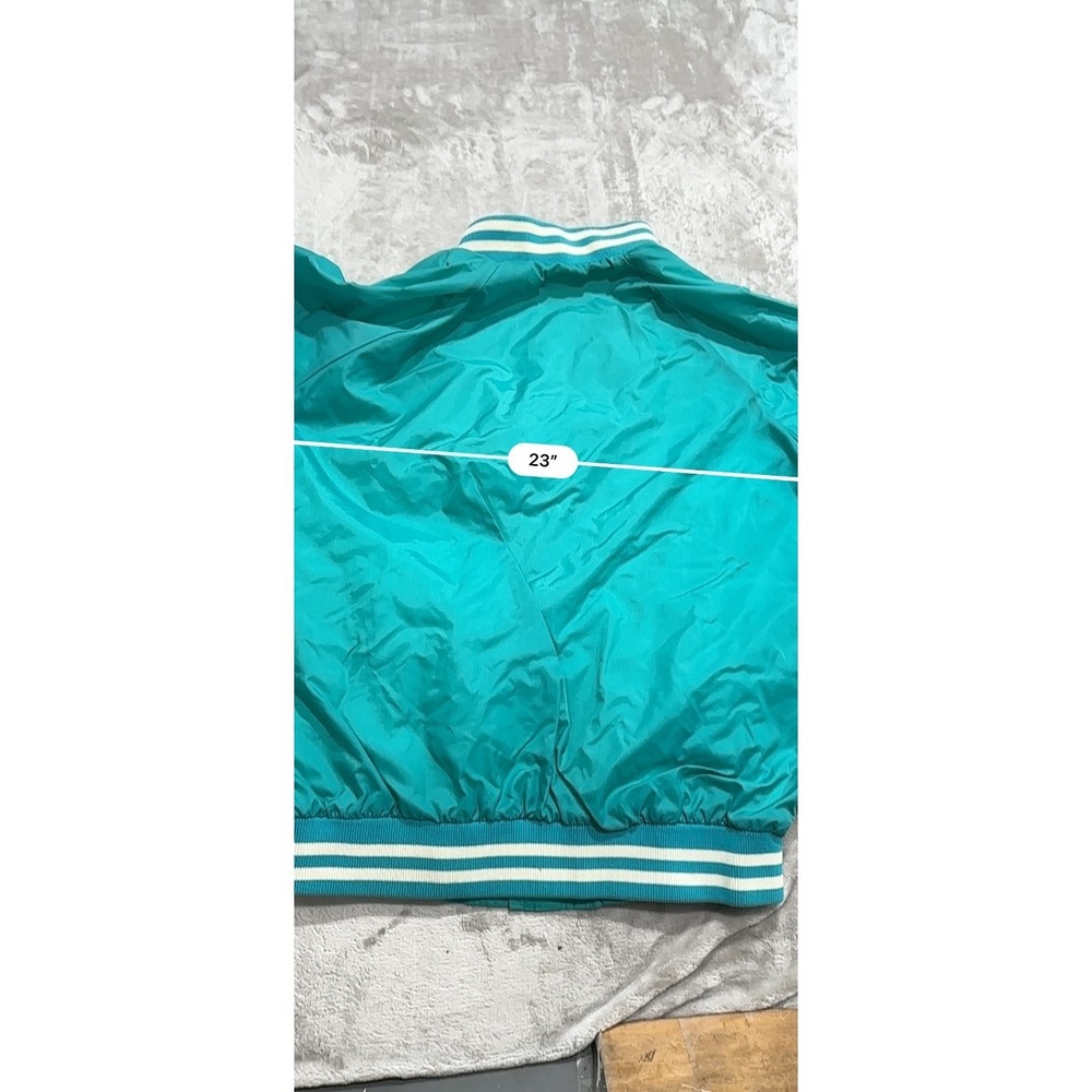 Vintage 80s 90s Action Windbreaker Jacket Teal Varsity Bomber Mens Size Large - Picture 6 of 7